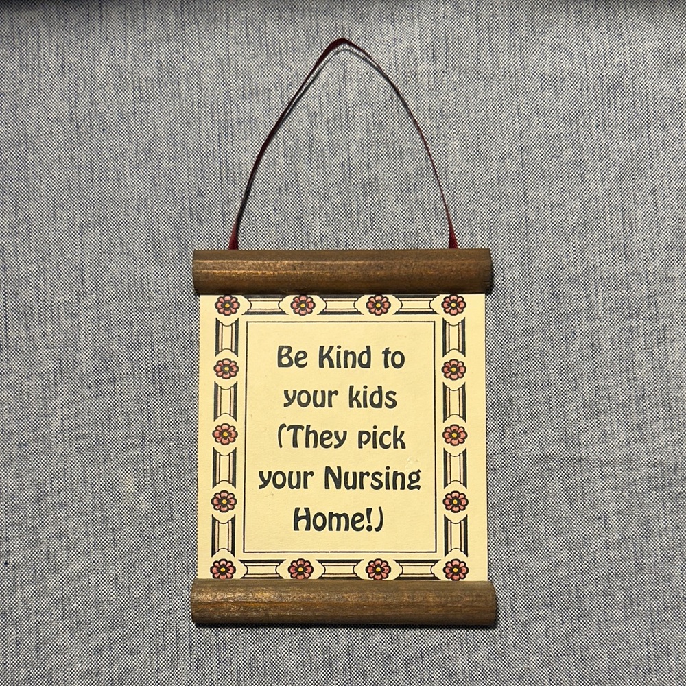 Humorous Beige and Brown Wall Hanging Decor